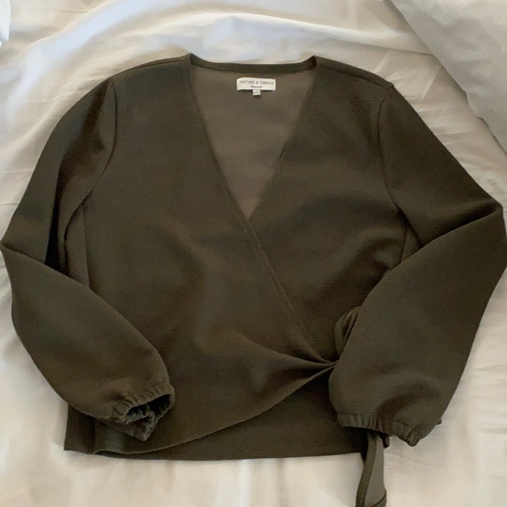 Madewell Texture and Thread Crepe Wrap Top